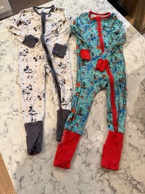 Toddler Character Footed One-Pieces - Mickey & Ocean Print